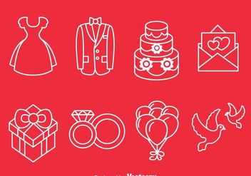 Wedding Line Icons - vector gratuit #371375 