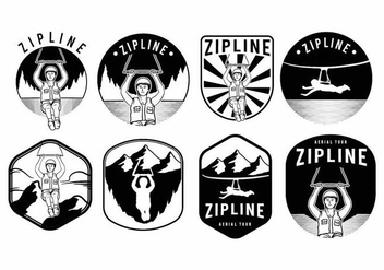 Zipline Badge Set - vector gratuit #371685 