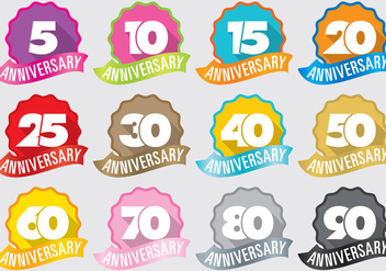 Anniversary Badges - vector gratuit #372115 