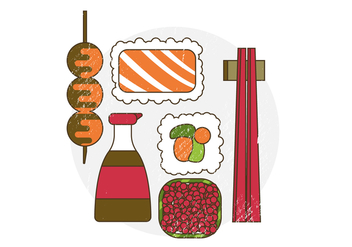 Vector Japanese Food - vector #372505 gratis