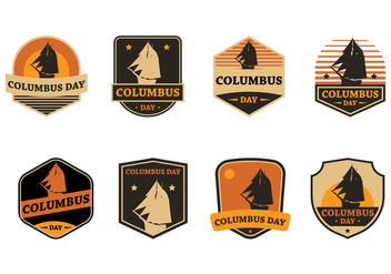 Columbus Day Badge - Free vector #372915