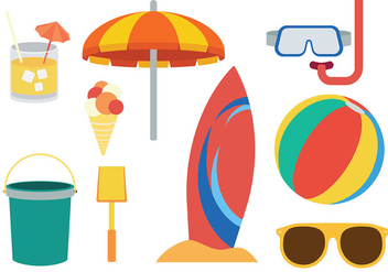 Free Beach Theme icons Vector - бесплатный vector #373775