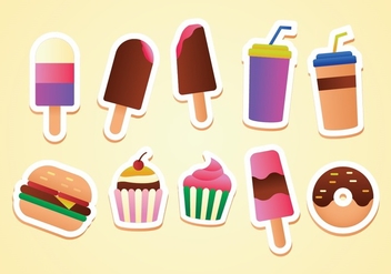 Free Food Sticker Icons - vector gratuit #373805 