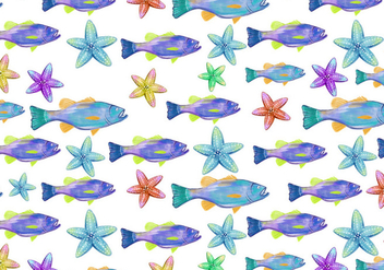 Free Vector Watercolor Bass Fish Background - Free vector #374235