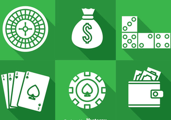 Casino Long Shaow Icons - Kostenloses vector #374405