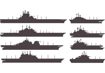 Free Silhouettes Aircraft Carrier Vector - vector gratuit #375075 