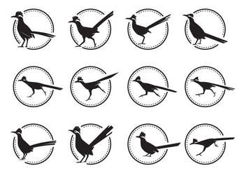 Free Roadrunner Bird Silhoutte Vector Pack - Kostenloses vector #375735