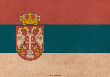 Old Grunge Serbia State Flag - vector gratuit #375925 