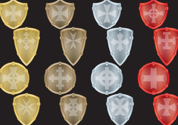 Templar Shield Vectors - Free vector #376085