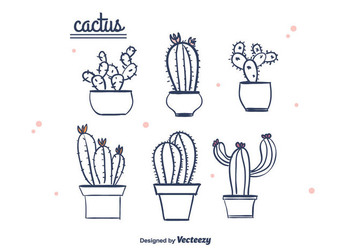 Hand Drawn Cactus Vector - Free vector #376365