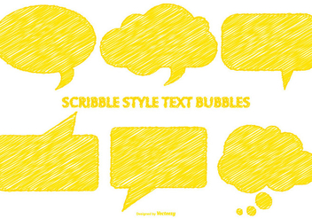 Scribble Style Yellow Speech Bubbles - vector #376815 gratis