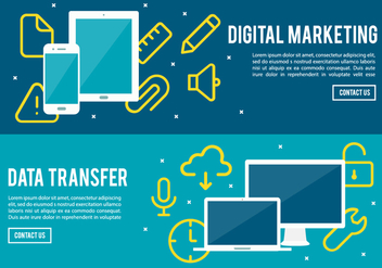 Free Digital Marketing And Data Transfer Vector Background - Free vector #377695