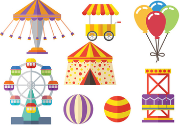 Free Circus and Fair Icons Vector Pack - Free vector #378175