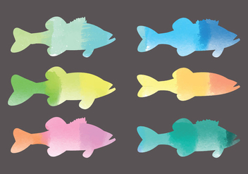 Vector Watercolor Fishes - бесплатный vector #378725