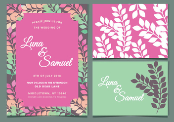 Vector Pink Floral Wedding Invite - Free vector #378945