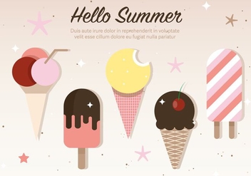 Free Flat Ice Cream Vector Illustration - бесплатный vector #379125