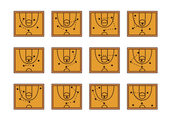 Basket Ball Playbook Icon - Free vector #379335