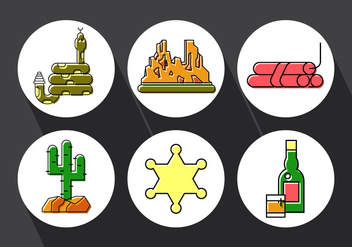 Set of Wild West Icons - Free vector #379365