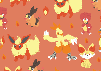 Fire Type Pokemon Pattern - Kostenloses vector #380335