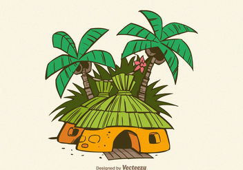Free Jungle Shack Vector Illustration - vector gratuit #380675 