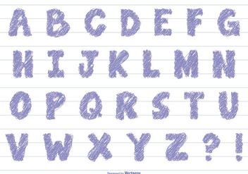 Scribble Style Vector Alphabet - Kostenloses vector #381225