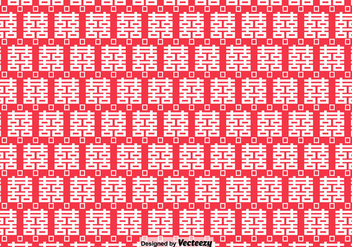 Vector Seamless Pattern With Double Happiness Symbol - бесплатный vector #381885