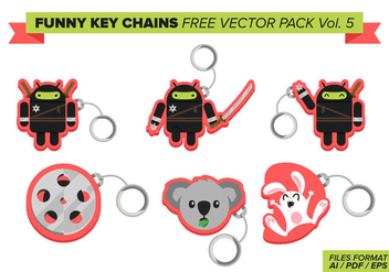 Funny Key Chains Free Vector Pack Vol. 5 - Kostenloses vector #382225
