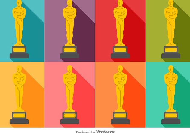 Vector Colorful Set Of Oscar Statue Icons - vector gratuit #382235 