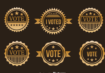 Presidential Election Gold Badge Vector Set - vector gratuit #382615 