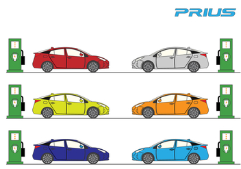 Prius Car Vector Set - Free vector #382995