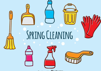 Hand Drawn Spring Cleaning Vector - бесплатный vector #383905