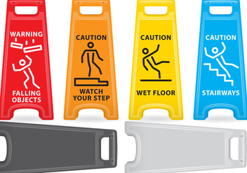 Caution Plastic Signs - Free vector #384265