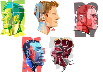 Colorful superstar football player - vector gratuit #384525 