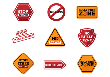 Free Bullying Sign Sticker Vectors - Free vector #384855