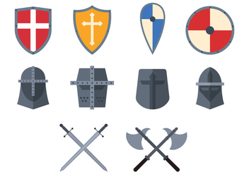 Set Of Templar Icon - vector #384875 gratis