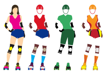 Illustration Template of Roller Derby Girl - vector gratuit #384925 