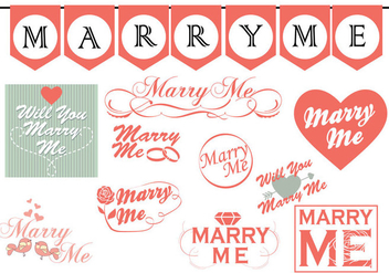 Marry Me Signs Collection - бесплатный vector #385285