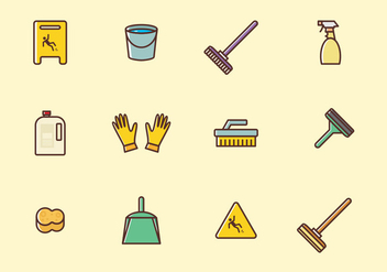 Cleaning Icons Set - vector #385465 gratis