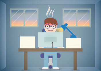 Burnout Work Office Vector Flat - Free vector #385685