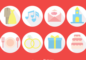 Wedding Planner Circle Icons Vector - Free vector #386015