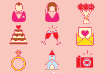 Wedding Planner Element Icons Vector - бесплатный vector #386215