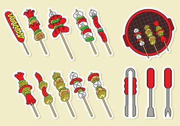 Brochette Skewers Icons Vector - Free vector #387095