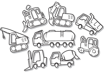 Free Doodle Construction Vehicle Vector - Free vector #387885
