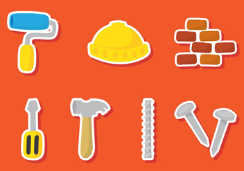 Construction Sticker Icons - vector #388075 gratis