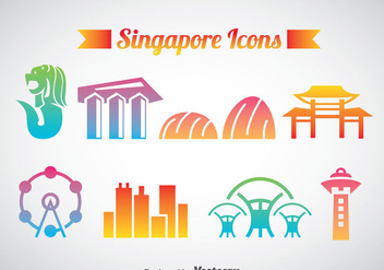 Sinagpore Icons Vector - vector gratuit #388125 