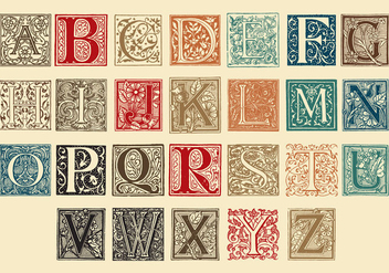Ornamental Capital Letters - vector #388495 gratis