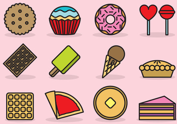 Cute Dessert Icons - vector #388775 gratis