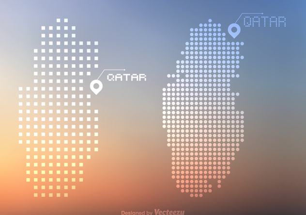 Free Qatar Vector Dots And Pixel Map - Kostenloses vector #388875