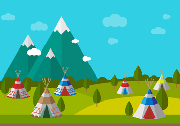 Tipi With Scenery Vector - Free vector #388965