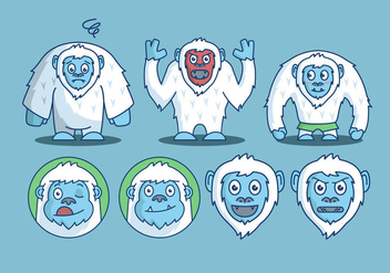 Yeti character emotion vector pack - vector gratuit #389065 